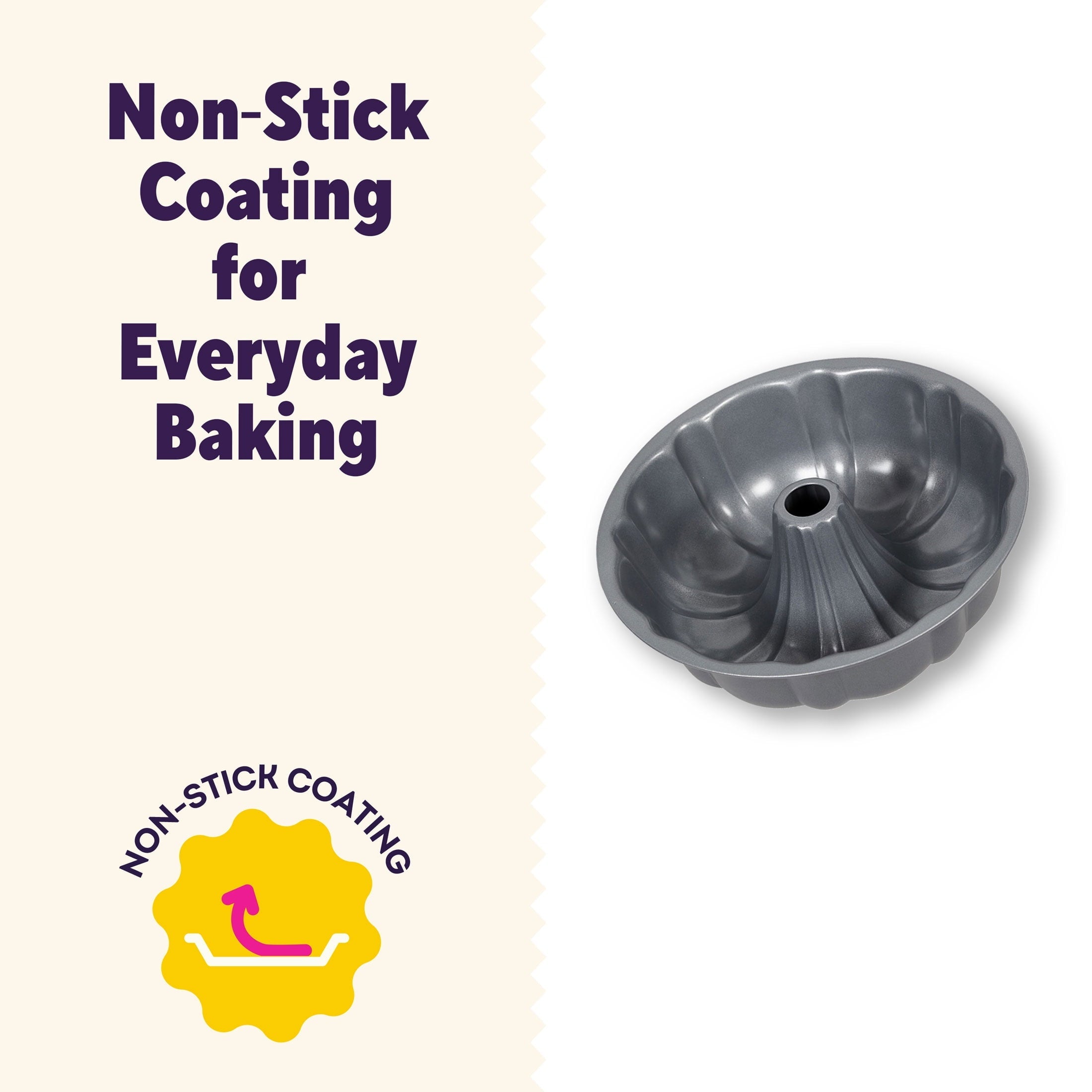 Wilton Everyday Non-Stick Bundt Cake Pan 6" Fluted Tube Baking Pan, Packaging May Vary - Image 4