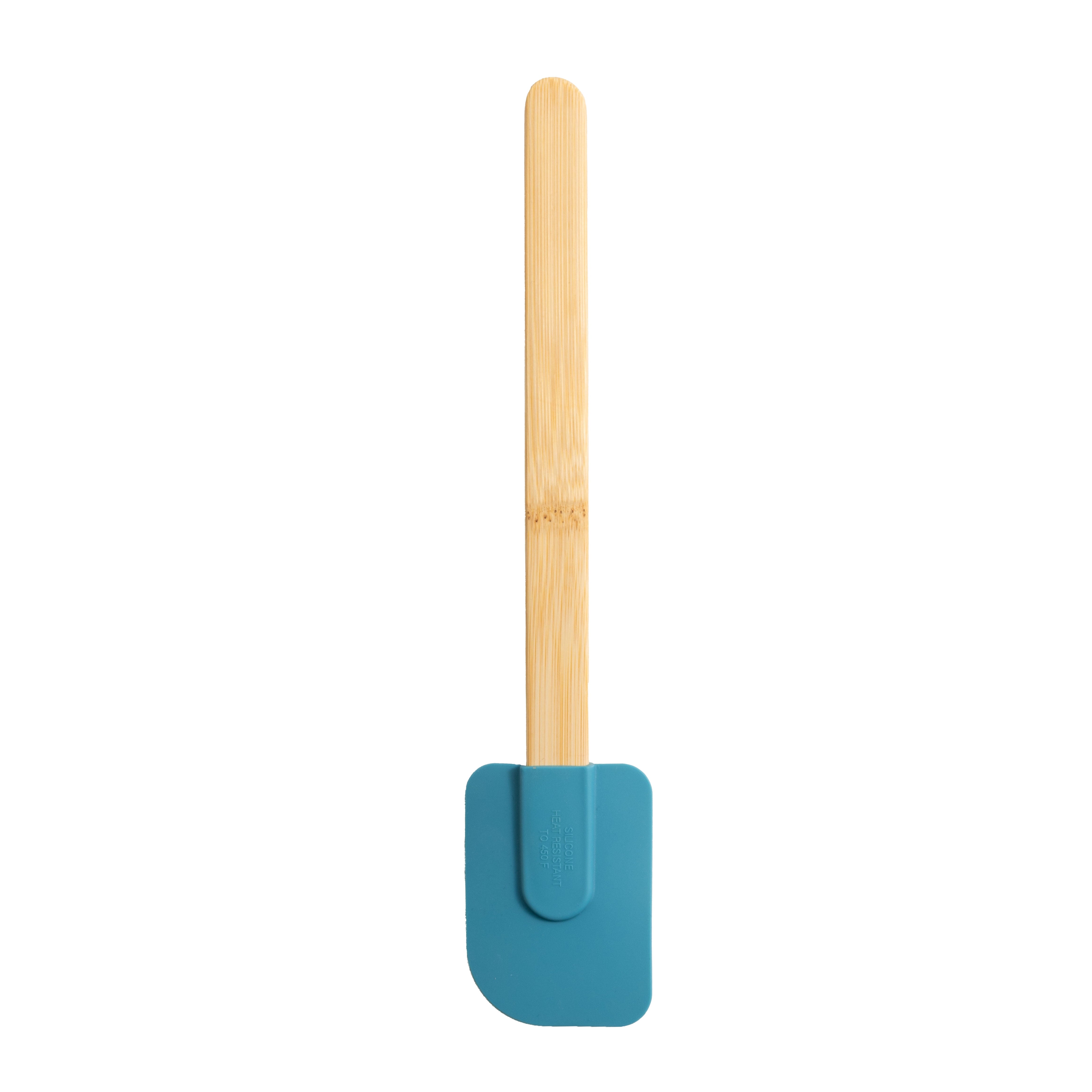 Mainstays Colorful Silicone Spatulas Set 4 with Bamboo Handles, Blue - Image 6