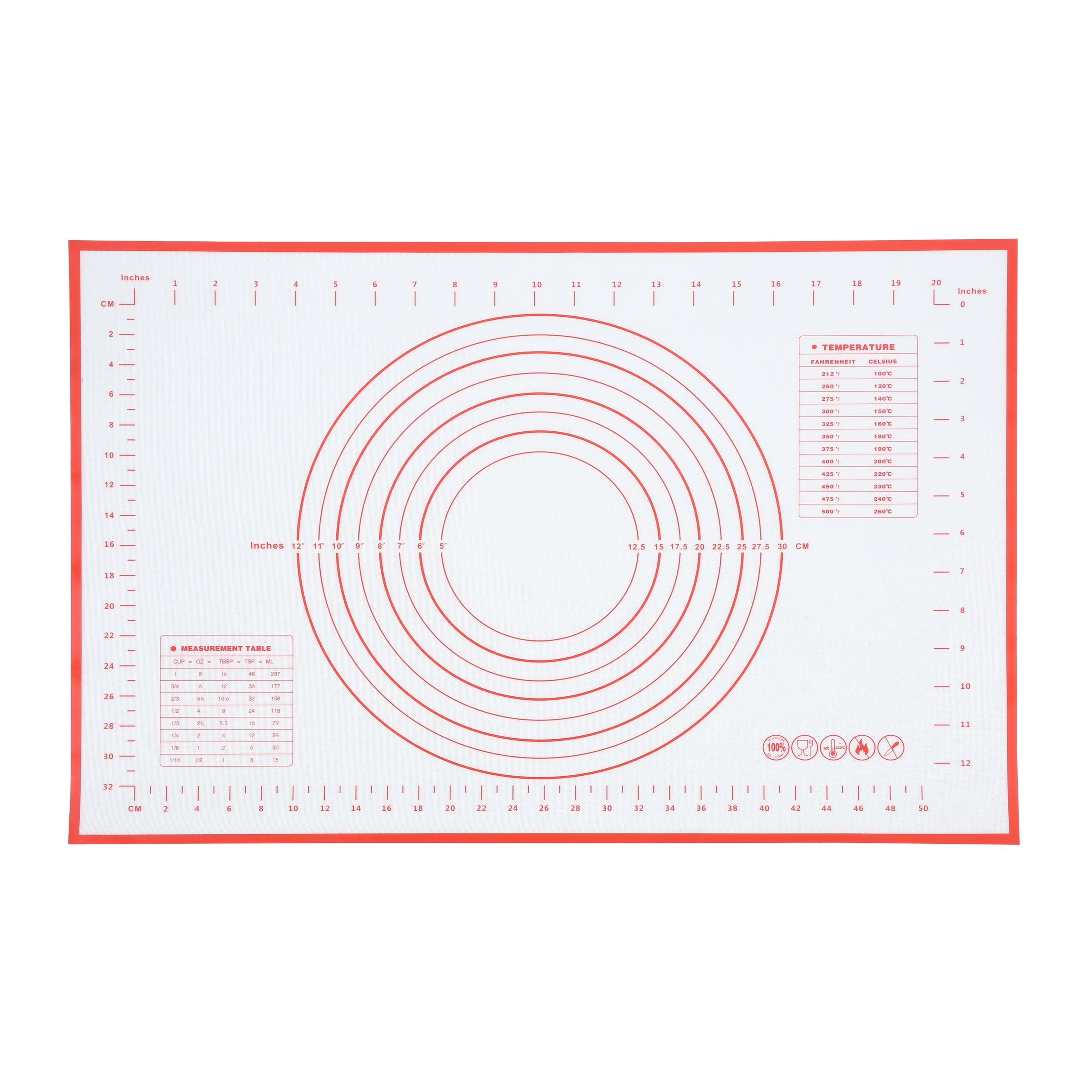 Mainstays Reusable Silicone 24"x 18" Pastry Mat with Measurements - Image 6