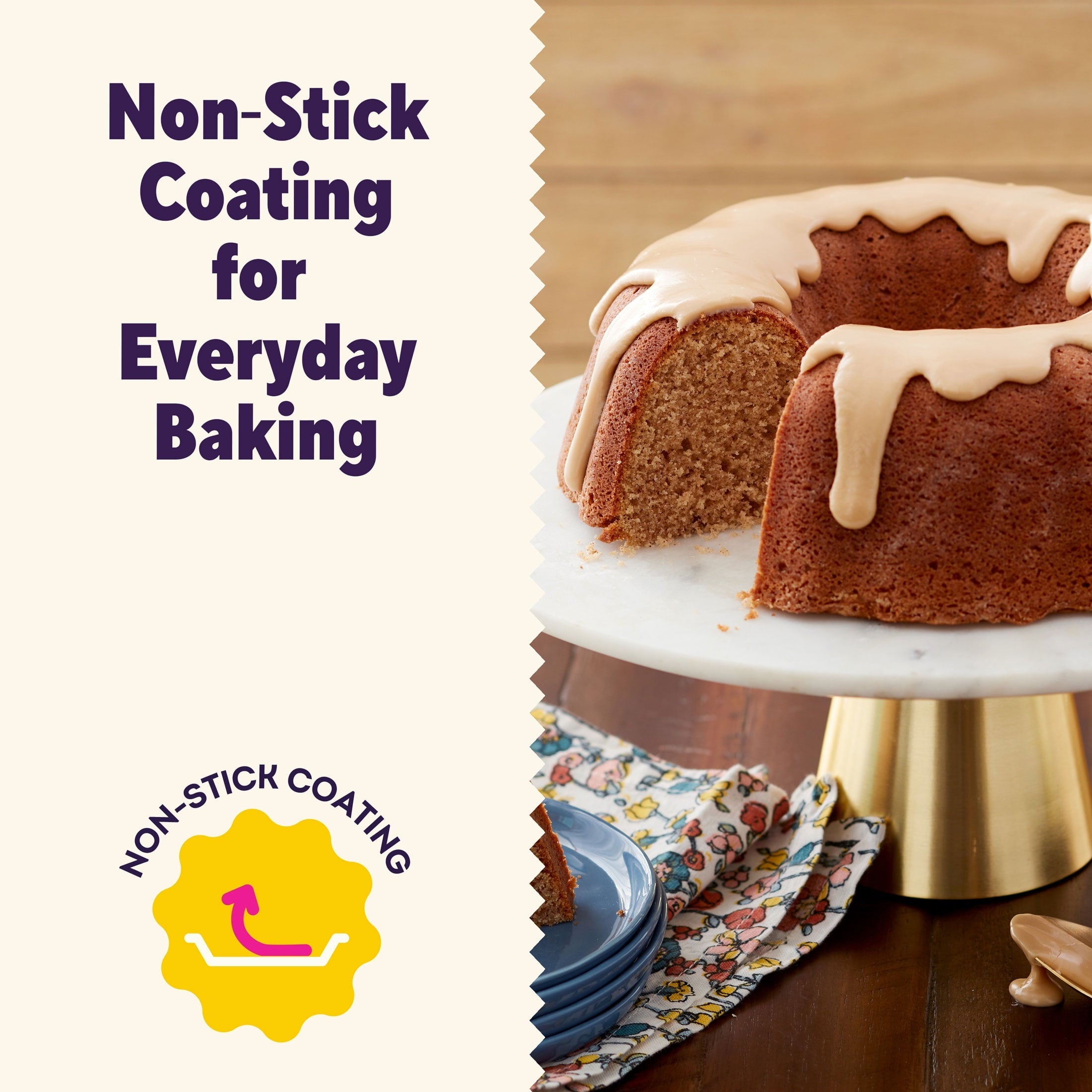 Wilton Everyday Non-Stick Bundt Cake Pan 9.51" Fluted Tube Baking Pan, Packaging May Vary - Image 3