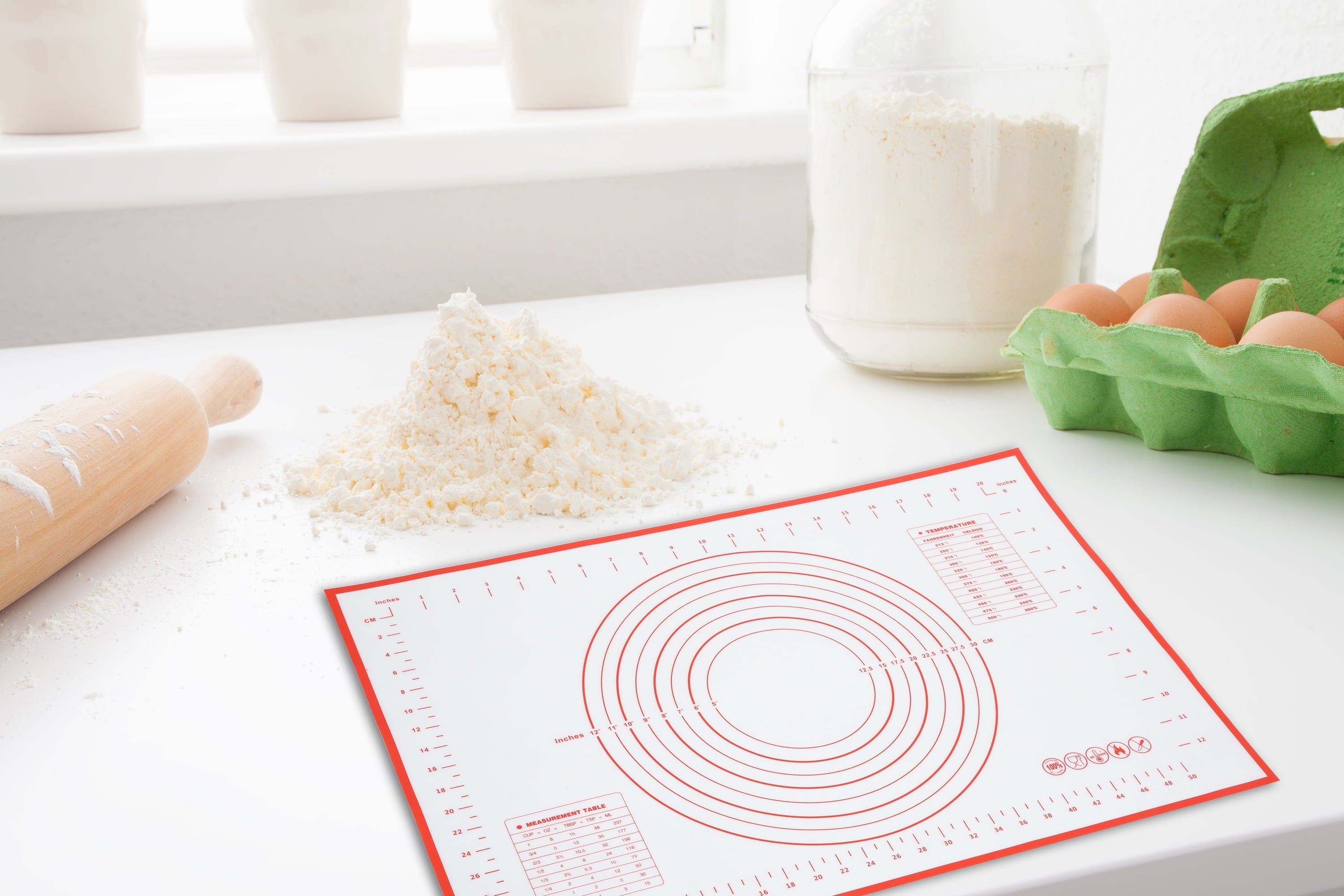 Mainstays Reusable Silicone 24"x 18" Pastry Mat with Measurements - Image 4