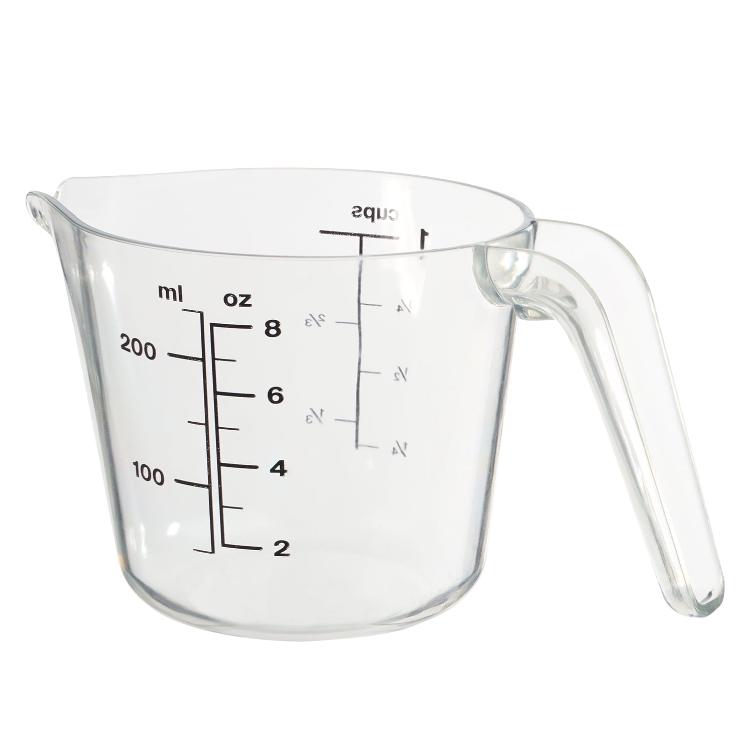 Mainstays 1 Cup Large Spout Plastic Measuring Cup, Clear - Image 3