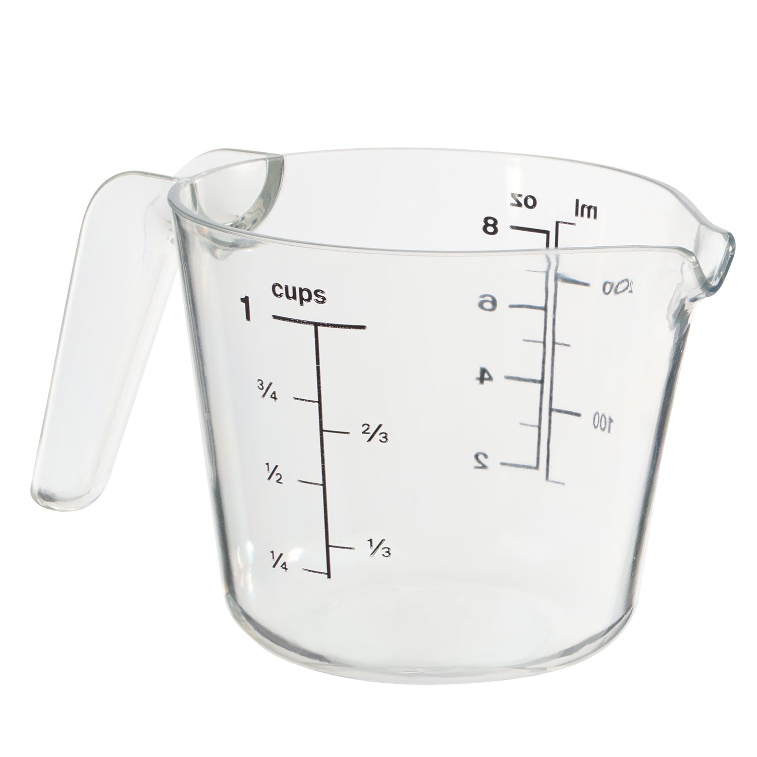 Mainstays 1 Cup Large Spout Plastic Measuring Cup, Clear - Image 2